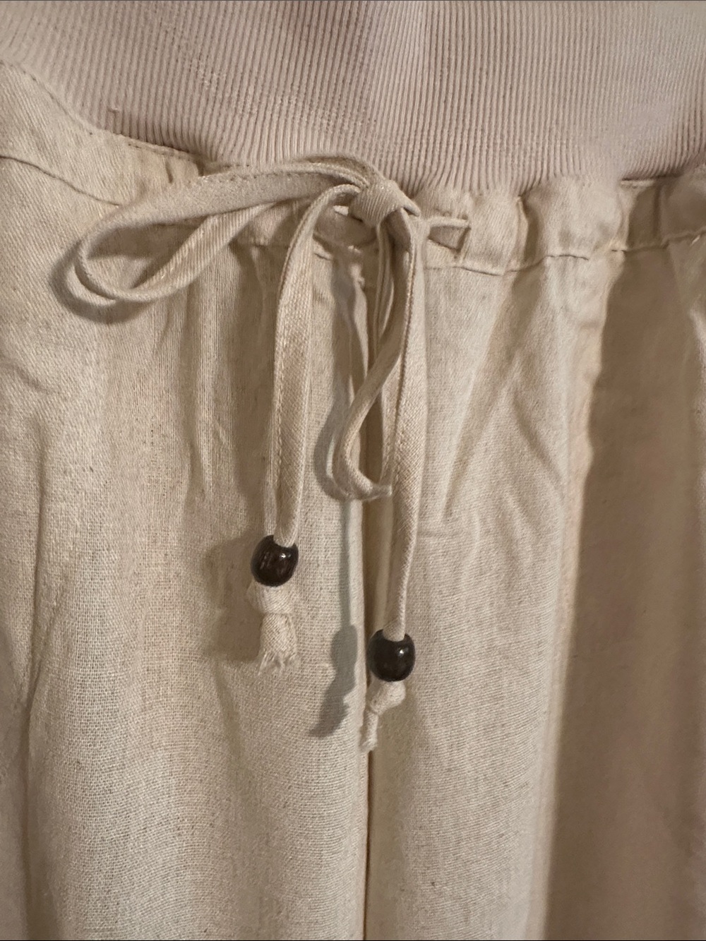 Women’s Drawstring Linen Rayon Blend Pants - Picture 3 of 10